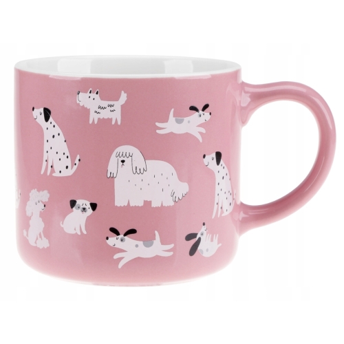 KUBEK HAPPY ANIMALS 300ml RÓŻOWY PIESKI porcelana NB 81448 RAVI