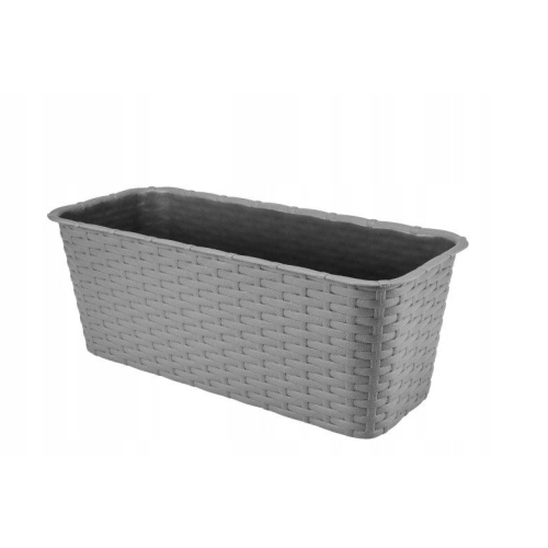 DONICZKA SKRZYNKA BALKONOWA RATTAN 40cm SZARA