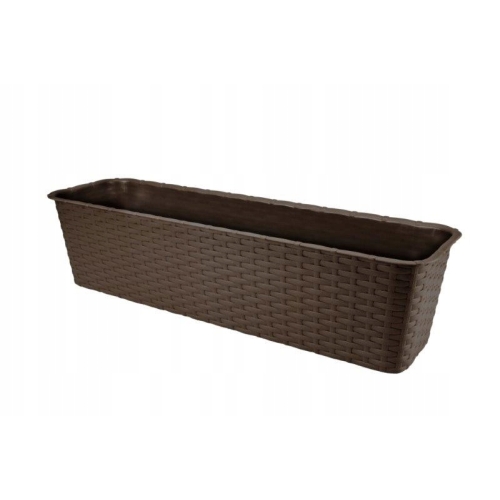 DONICZKA SKRZYNKA BALKONOWA RATTAN 60cm BRĄZ
