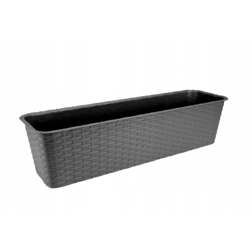 DONICZKA SKRZYNKA BALKONOWA RATTAN 60cm GRAFIT