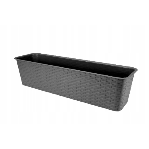 DONICZKA SKRZYNKA BALKONOWA RATTAN 60cm GRAFIT