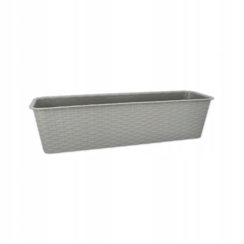 DONICZKA SKRZYNKA BALKONOWA RATTAN 60cm SZARA