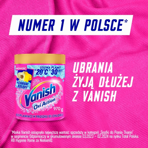 VANISH OXI ACTION KOLOR ODPLAMIACZ PUSZKA 970g