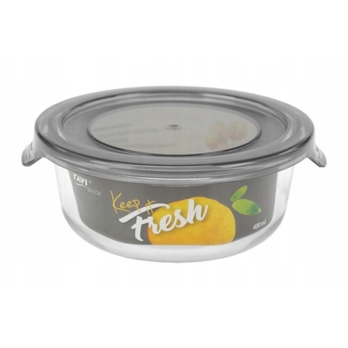 POJEMNIK NA ŻYWNOŚĆ ZE SZKŁA KEEP IT FRESH OKRĄGŁY 400ml