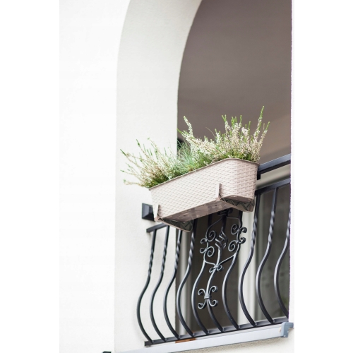DONICZKA BALKONOWA PODSTAWKA UCHWYTY ZESTAW RATTAN 40cm karmel