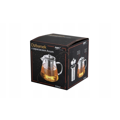 SZKLANY DZBANEK Z ZAPARZACZEM ASSAM 550ml RAVI