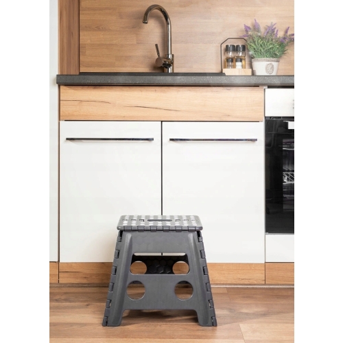 STOŁEK TABORET SKŁADANY ALEX GRAFIT RAVI 32cm