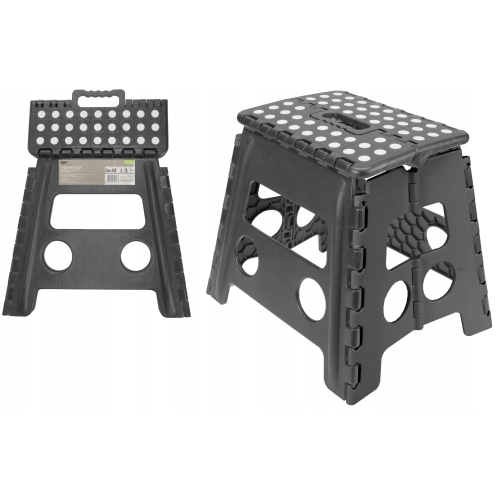 STOŁEK TABORET SKŁADANY ALEX GRAFIT RAVI 32cm
