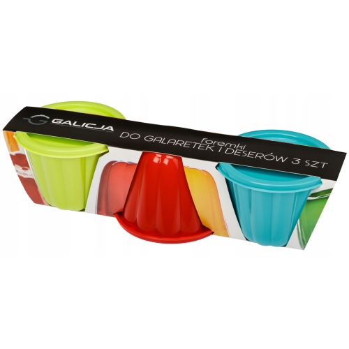 FOREMKI DO DESERÓW GALARETEK KOMPLET 3szt 200ml 7465