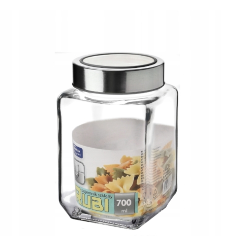 POJEMNIK SZKLANY RUBI GALICJA 700ml 27006 szary