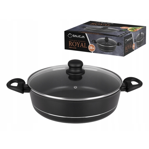 PATELNIA ROYAL GŁĘBOKA Z POKRYWĄ DWA UCHWYTY GALICJA 28cm 29876