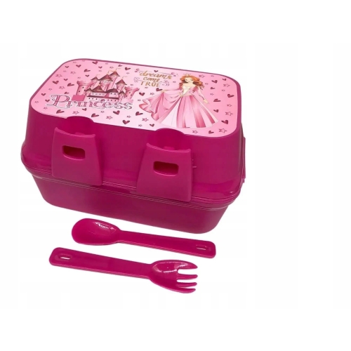 LUNCH BOX POJEMNIK ŚNIADANIOWY 4 KOMORY SZTUĆCE IML JOY 38748 wz2