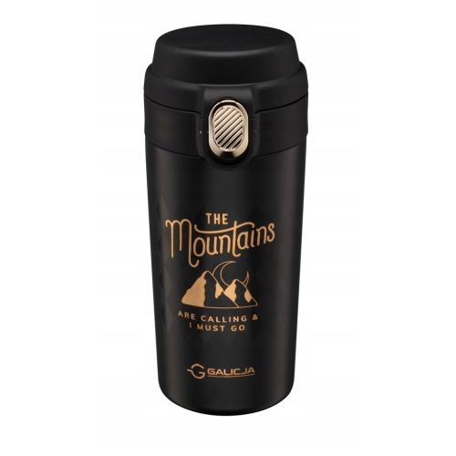 KUBEK TERMICZNY TERMOS BIDON MOUNTAINS 23089 350ml CZARNY