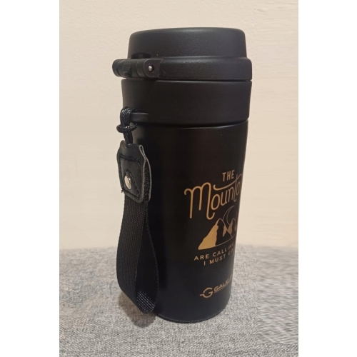 KUBEK TERMICZNY TERMOS BIDON MOUNTAINS 23089 350ml CZARNY