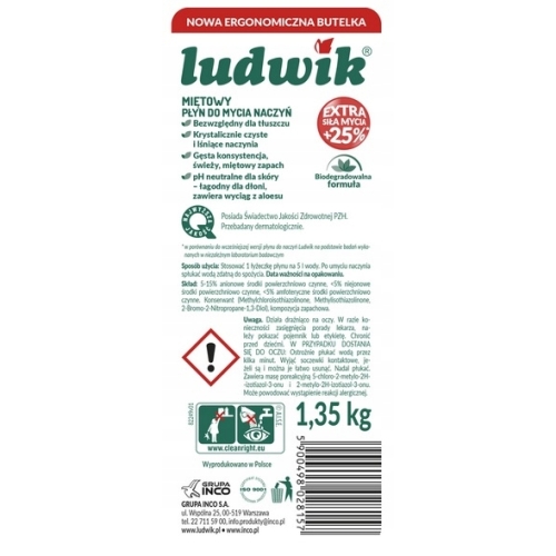 LUDWIK MIĘTA PŁYN DO NACZYŃ 900g