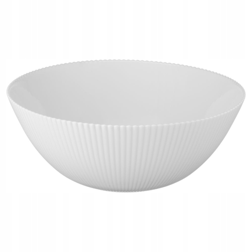 SALATERKA AURORA OKRĄGŁA SZKŁO RYFLOWANA GALICJA 20,3cm 37505 biała