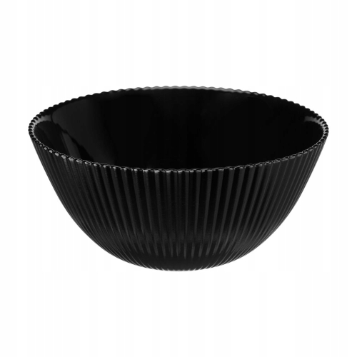 SALATERKA AURORA OKRĄGŁA SZKŁO RYFLOWANA GALICJA 15,2cm 37574 czarna