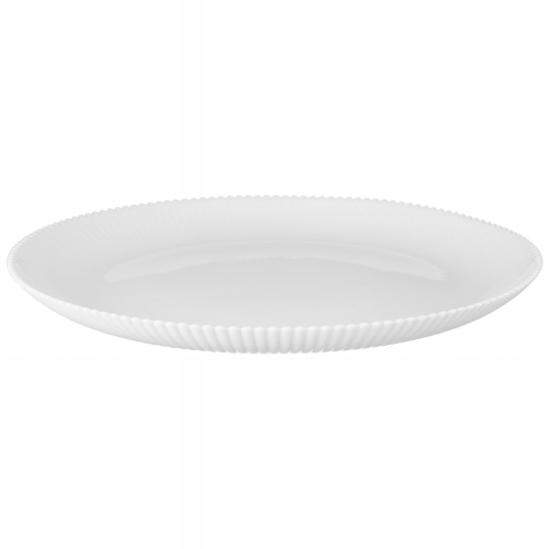 TALERZ OBIADOWY AURORA PŁYTKI SZKŁO RYFLOWANE GALICJA 26,5cm 37482 biały