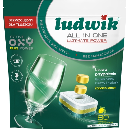 TABLETKI DO ZMYWARKI LUDWIK ALL IN ONE LEMON 80szt