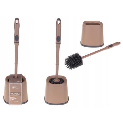 ZESTAW DO WC SILIKONOWY MOKKA SZCZOTKA I POJEMNIK RAVI 70243