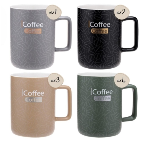 KUBEK DARK COFFEE PORCELANA RAVI 400ml 81495 wz1 szary