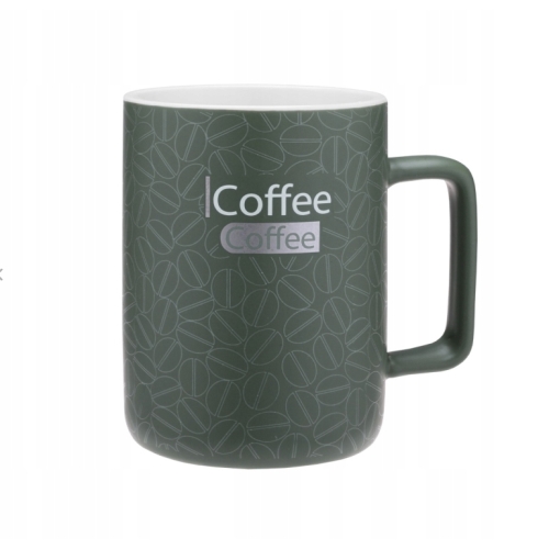 KUBEK DARK COFFEE PORCELANA RAVI 400ml 81495 wz4 zielony