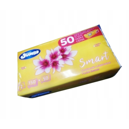 CHUSTECZKI HIGIENICZNE SŁONIK JUMBO WYCIĄGANE FOLIA 2warstwy/150+50szt.