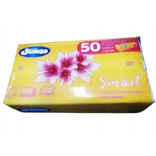 CHUSTECZKI HIGIENICZNE SŁONIK JUMBO WYCIĄGANE FOLIA 2warstwy/150+50szt.