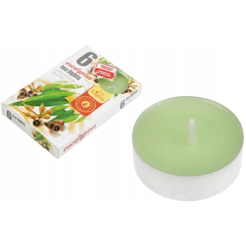 ŚWIECA PARAFINOWA TEALIGHTS PODGRZEWACZ ADMIT EUCALYPTUS 6szt