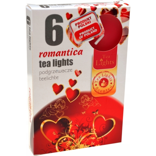 ŚWIECA PARAFINOWA TEALIGHTS PODGRZEWACZ ADMIT ROMANTICA 6szt