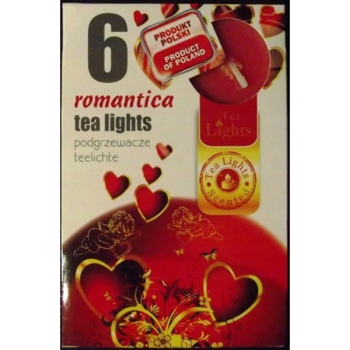 ŚWIECA PARAFINOWA TEALIGHTS PODGRZEWACZ ADMIT ROMANTICA 6szt