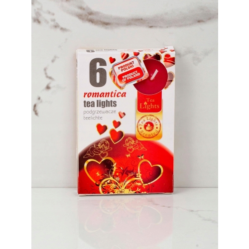 ŚWIECA PARAFINOWA TEALIGHTS PODGRZEWACZ ADMIT ROMANTICA 6szt