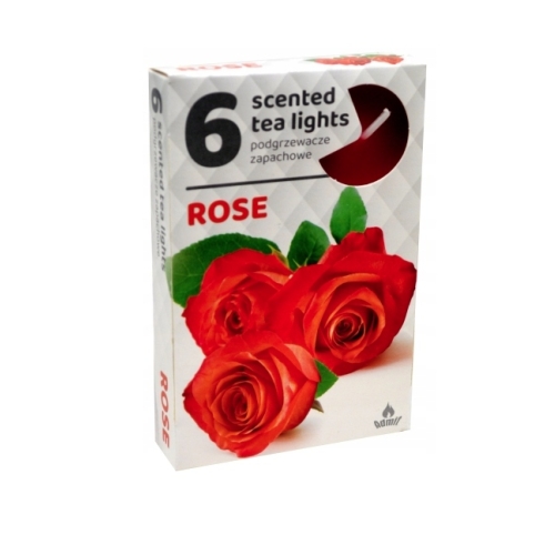 ŚWIECA PARAFINOWA TEALIGHTS PODGRZEWACZ ADMIT ROSA 6szt