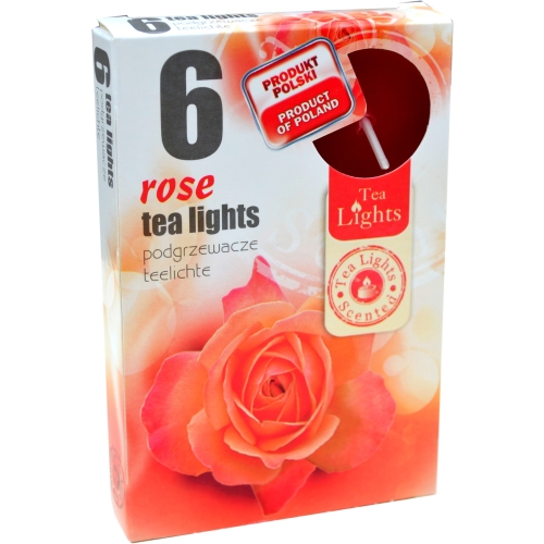 ŚWIECA PARAFINOWA TEALIGHTS PODGRZEWACZ ADMIT ROSA 6szt