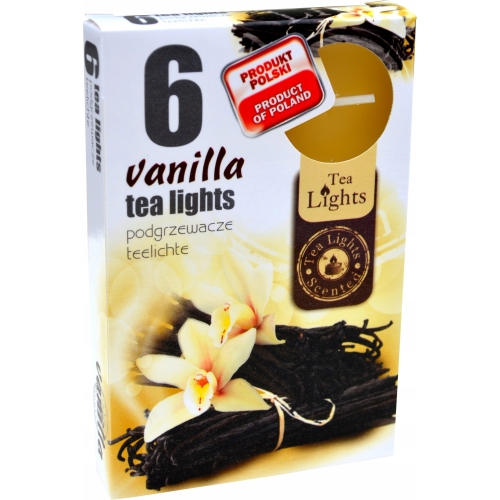 ŚWIECA PARAFINOWA TEALIGHTS PODGRZEWACZ ADMIT VANILLA 6szt