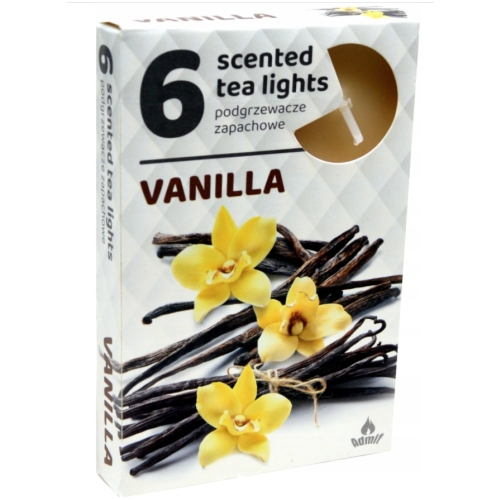 ŚWIECA PARAFINOWA TEALIGHTS PODGRZEWACZ ADMIT VANILLA 6szt