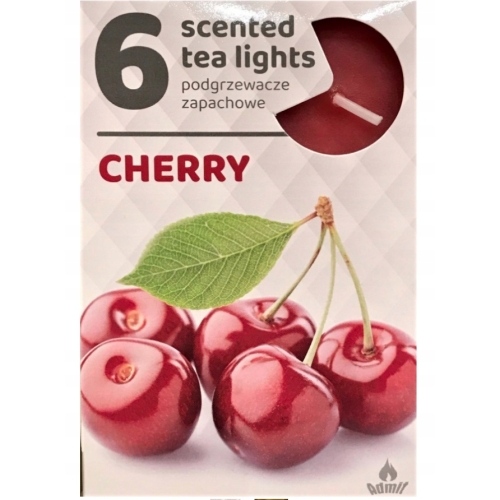 ŚWIECA PARAFINOWA TEALIGHTS PODGRZEWACZ ADMIT WIŚNIA 6szt