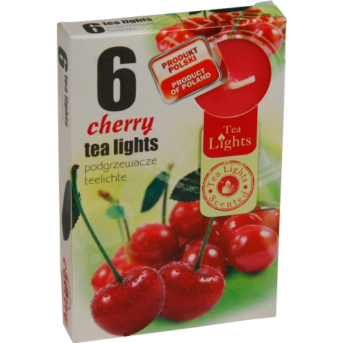 ŚWIECA PARAFINOWA TEALIGHTS PODGRZEWACZ ADMIT WIŚNIA 6szt
