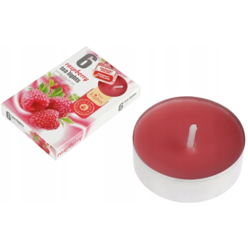 ŚWIECA PARAFINOWA TEALIGHTS PODGRZEWACZ ADMIT RASPBERRY 6szt