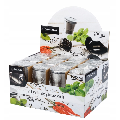MŁYNEK DO SOLI PIEPRZU GALICJA 190ml 20329 bezbarwny