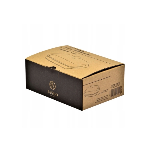 MASELNICA SZKLANA Z POKRYWĄ JASŁO GALICJA 16,8x12,1cm