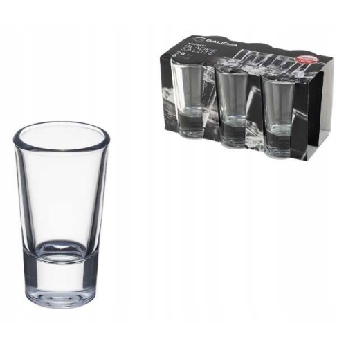 KIELISZKI GŁADKIE SALUTE do wódki KOMPLET GALICJA 28ml 6szt 12601