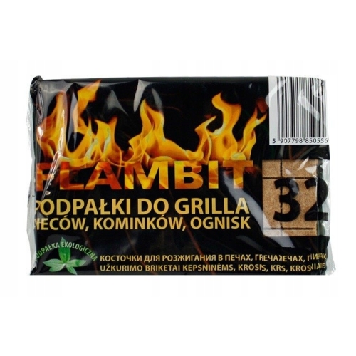 PODPAŁKA ROZPAŁKA SZARA DO GRILLA KOMINKA PIECA RAVI 32 kostki