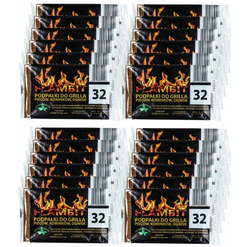 PODPAŁKA ROZPAŁKA SZARA DO GRILLA KOMINKA PIECA RAVI 32 kostki