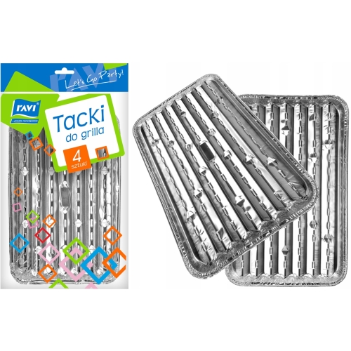 TACKI DO GRILLA ALUMINIOWE RAVI 35x23cm 4szt