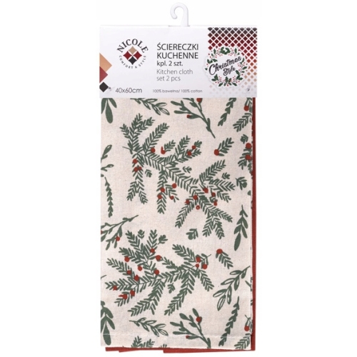 ŚCIERECZKI KUCHENNE ŚWIĄTECZNE CHRISTMAS STYLE RAVI ZESTAW 2szt 62355