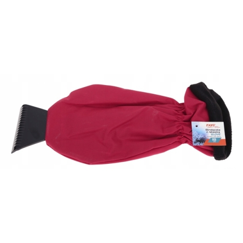 SKROBACZKA DO SZYB Z RĘKAWICĄ GLOVE RAVI 18cm czerwona 60202