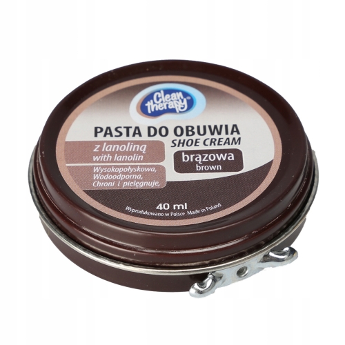 PASTA DO OBUWIA Z LANOLINĄ WODOODPORNA BRĄZOWA