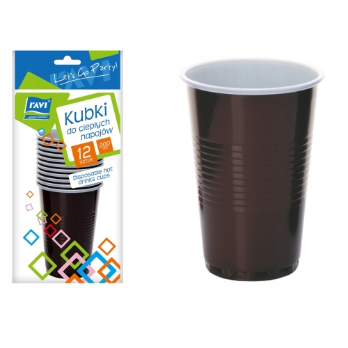 KUBKI PLASTIKOWE DO CIEPŁYCH NAPOJÓW 200ML RAVI