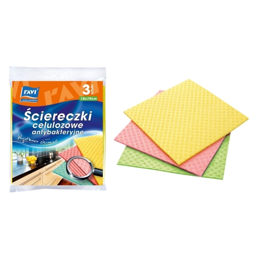 ŚCIERECZKI CELULOZOWE ANTYBAKTERYJNE RAVI 3szt
